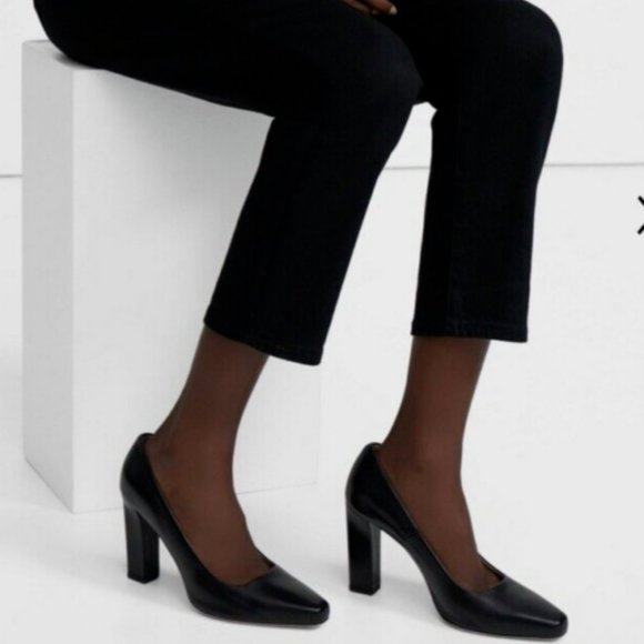 Theory Shoes - Theory Slim Square Pumps Shoes Size 40/9 Black All Leather Classic Heels Italy